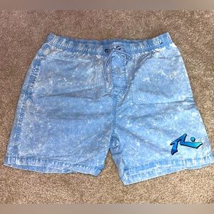 NEVER WORN; Rusty; Size 34 Light Blue Wash Board Shorts/Swim Trunks